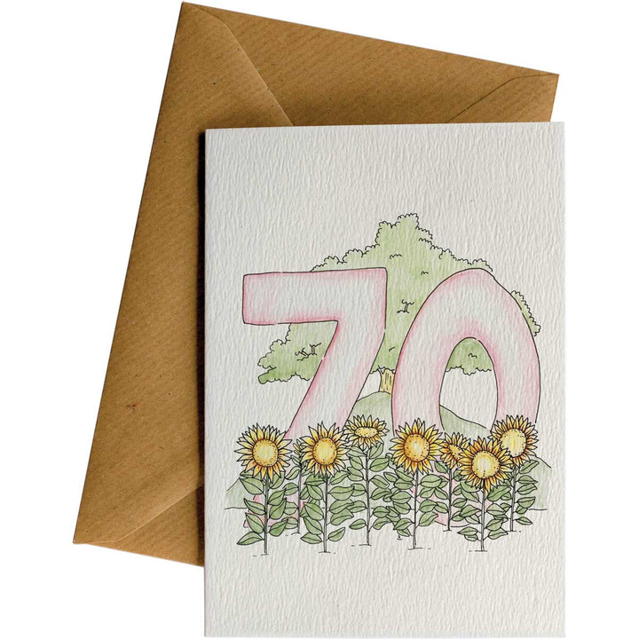 70th Birthday #180 – hand-designed greeting card by Little Difference