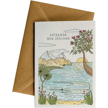 Aotearoa Nature Bay #WS-188 – wholesale hand-designed greeting card by Little Difference