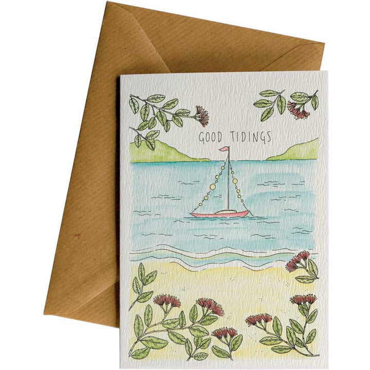 Good Tidings Beach #WS-C171 – wholesale hand-designed greeting card by Little Difference