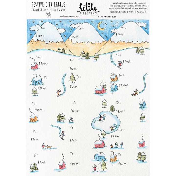 Festive Gift Sticker Labels Sheet – Christmas Present Labels by Little Difference 