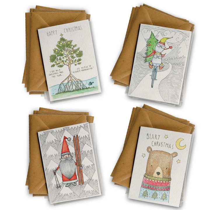 Pack of 24 CHRISTMAS Cards – hand-designed greeting card pack by Little Difference