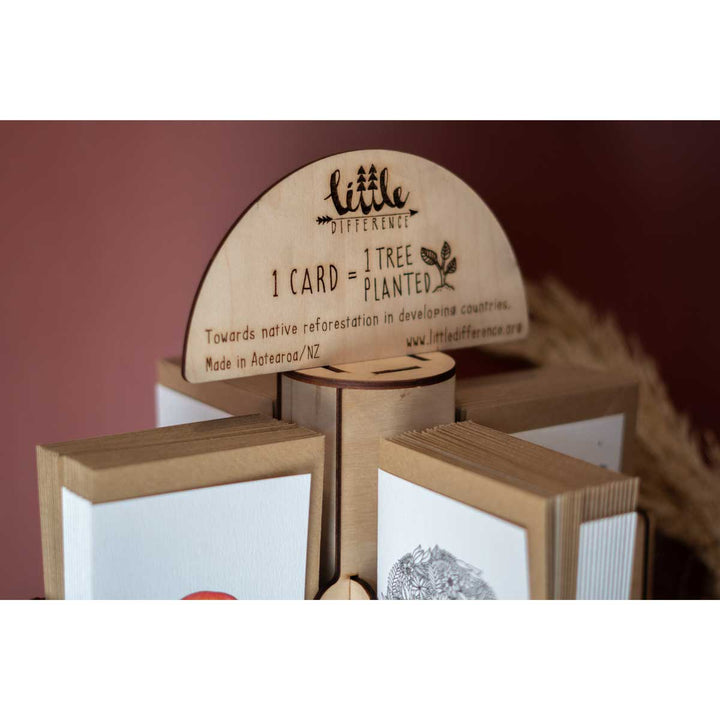 Little Difference Counter-top Spinner Stand Brand Story Sign