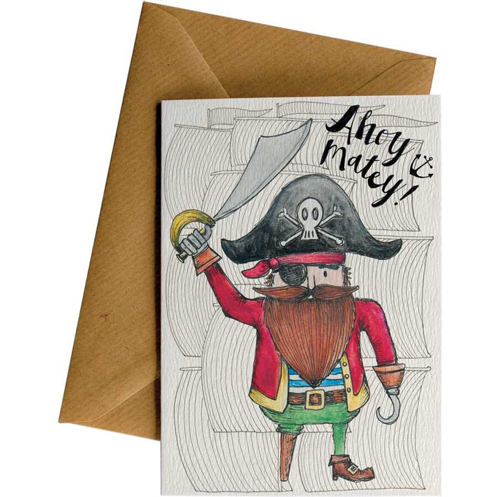 Ahoy Matey Pirate #002 – hand-designed greeting card by Little Difference