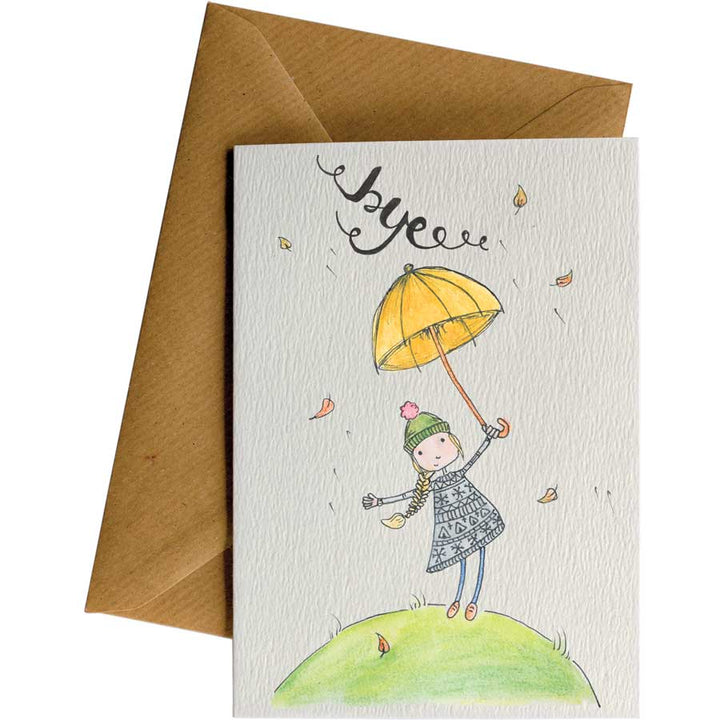 Bye Windy #005 – hand-designed greeting card by Little Difference