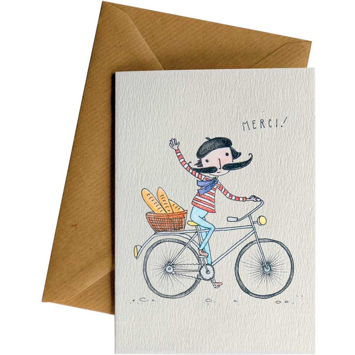 Merci Bike #008 – hand-designed greeting card by Little Difference