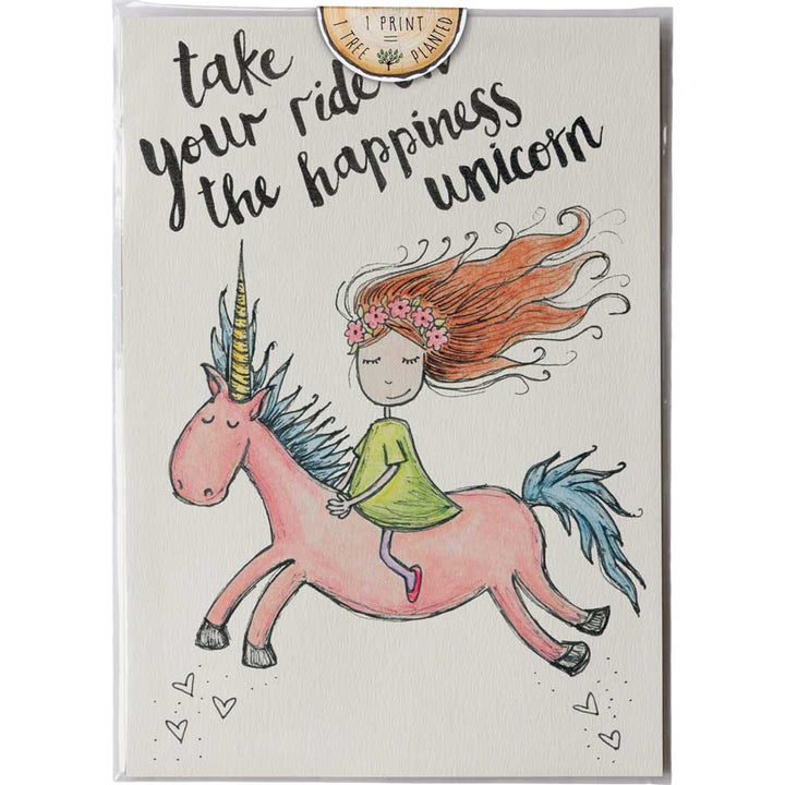 Happiness Unicorn - Print #AP-009 – hand-designed art print by Little Difference