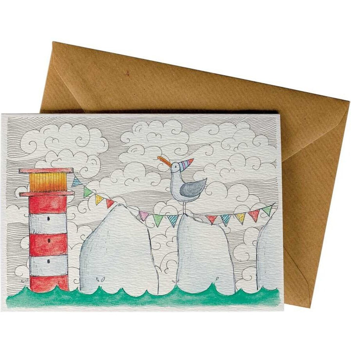 Sea Gull Happy Needles #021 – hand-designed greeting card by Little Difference