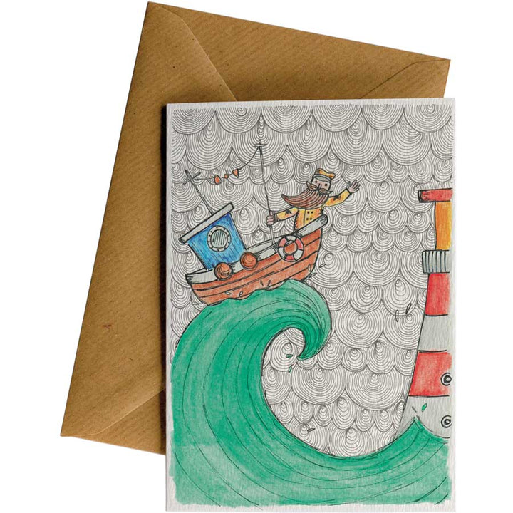 Pack of 8 SEASIDE Greeting Cards – hand-designed greeting card pack by Little Difference