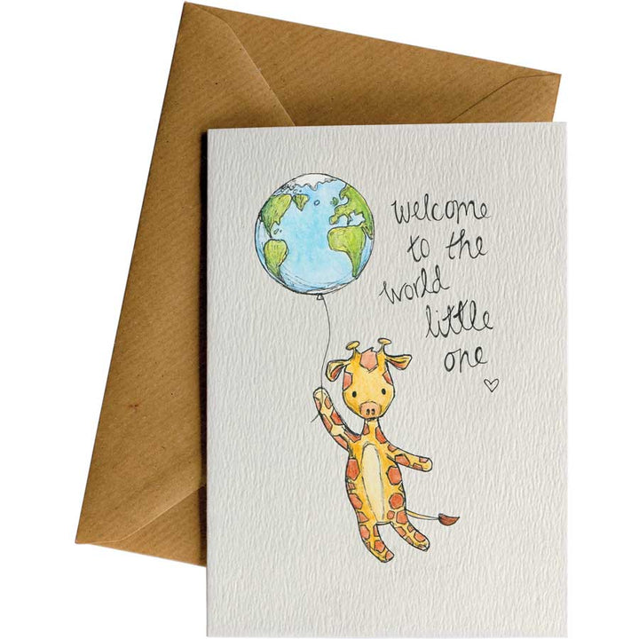 Welcome Giraffe #026 – hand-designed greeting card by Little Difference