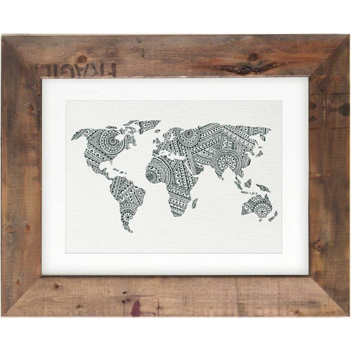 World Map Pattern - Print #AP-028 – hand-designed art print by Little Difference