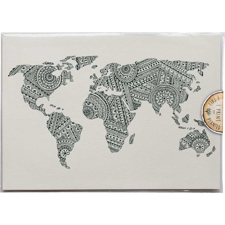 World Map Pattern - Print #AP-028 – hand-designed art print by Little Difference