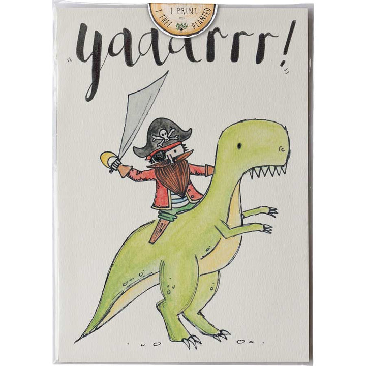 Yaaarrr Dino Pirate - Print #AP-029 – hand-designed art print by Little Difference
