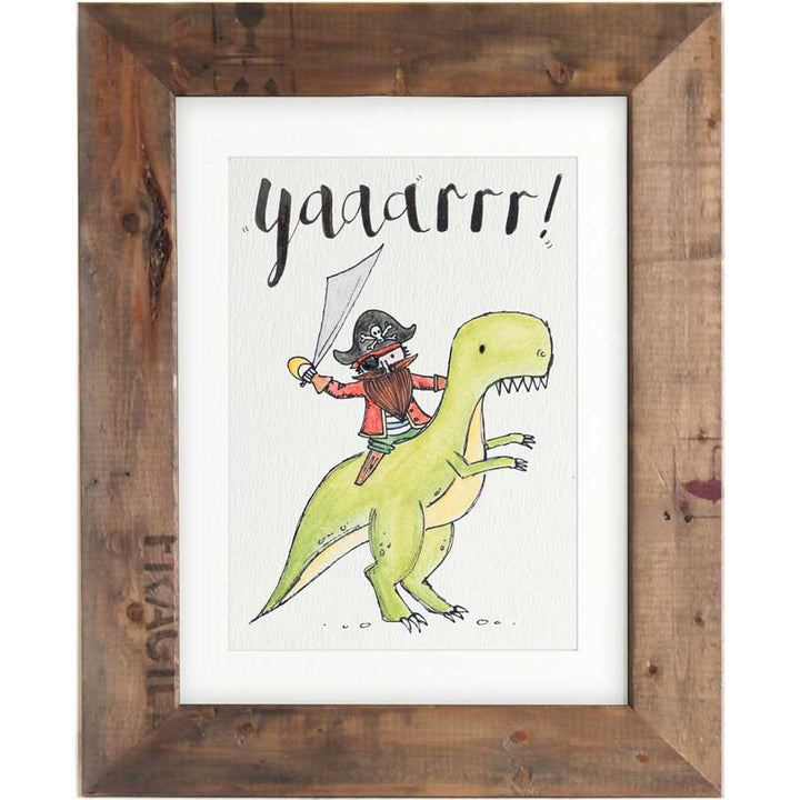 Yaaarrr Dino Pirate - Print #AP-029 – hand-designed art print by Little Difference