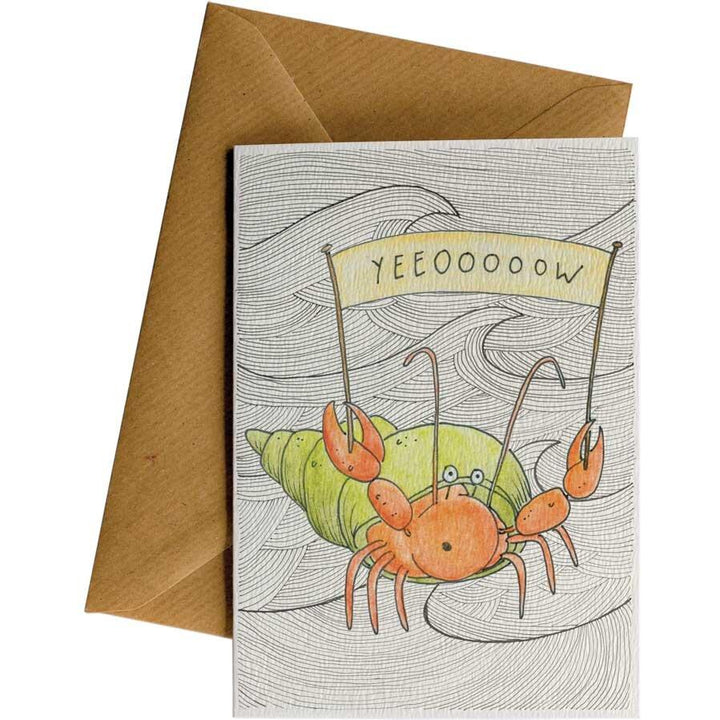 Yeeoooow Crab #WS-031 – wholesale hand-designed greeting card by Little Difference