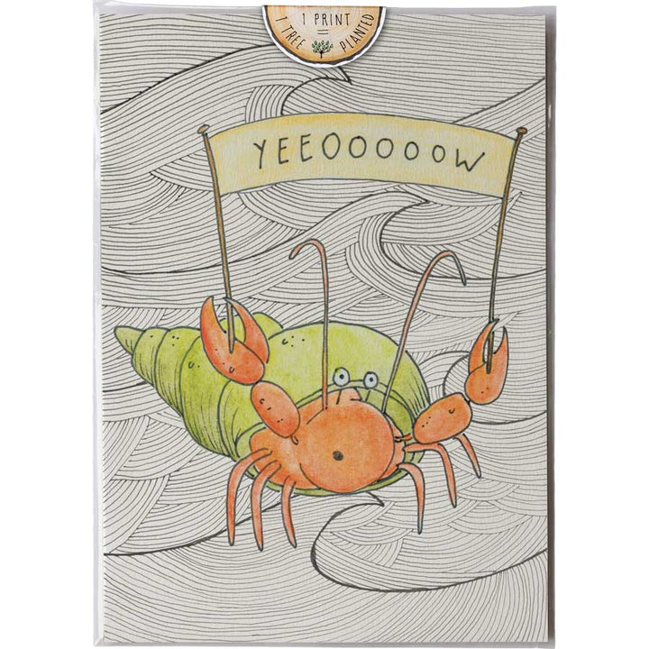 Yeeoooow Crab - Print #AP-031 – hand-designed art print by Little Difference