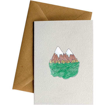 Mountain Curly Sea #WS-060 – wholesale hand-designed greeting card by Little Difference