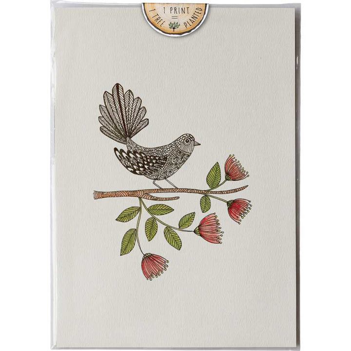 Fantail Pohutukawa - Print #AP-062 – hand-designed art print by Little Difference