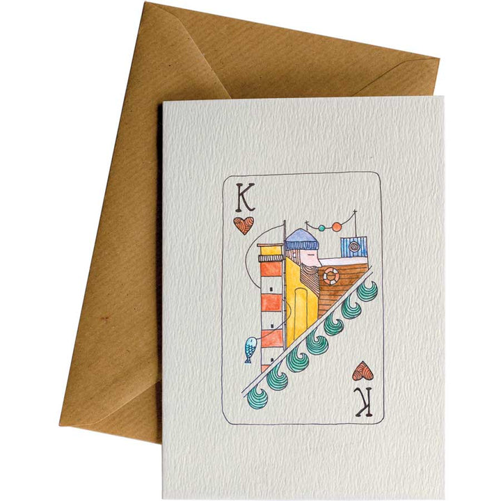 King Fisherman #066 – hand-designed greeting card by Little Difference