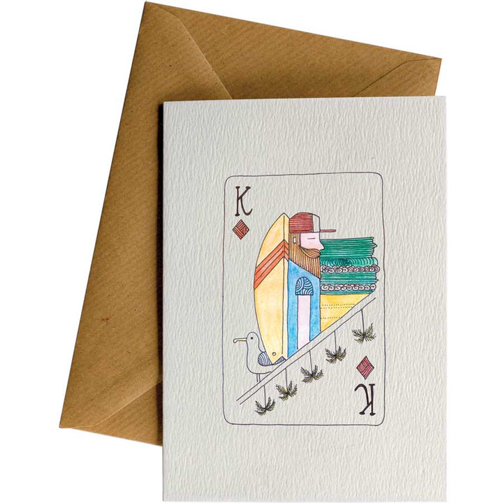 King Surfer #067 – hand-designed greeting card by Little Difference