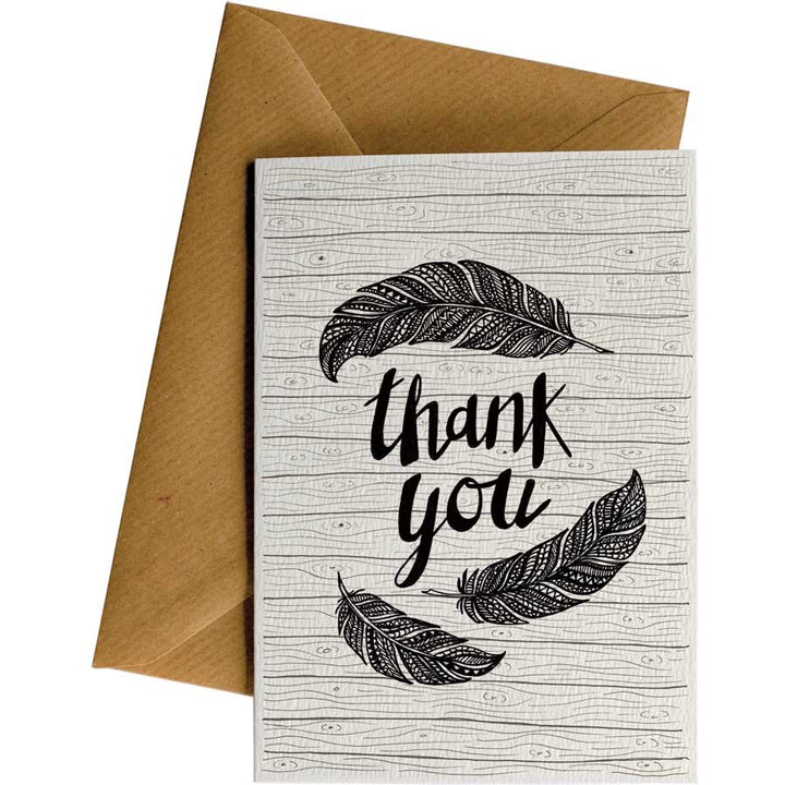 Thank You Feathers #070 – hand-designed greeting card by Little Difference