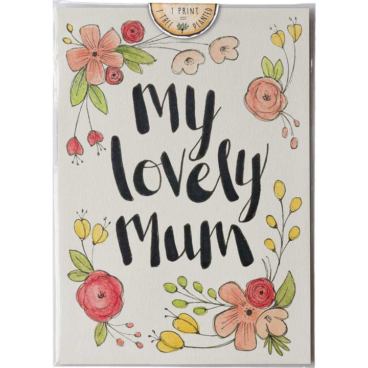 Lovely Mum Flowers - Print #AP-079 – hand-designed art print by Little Difference