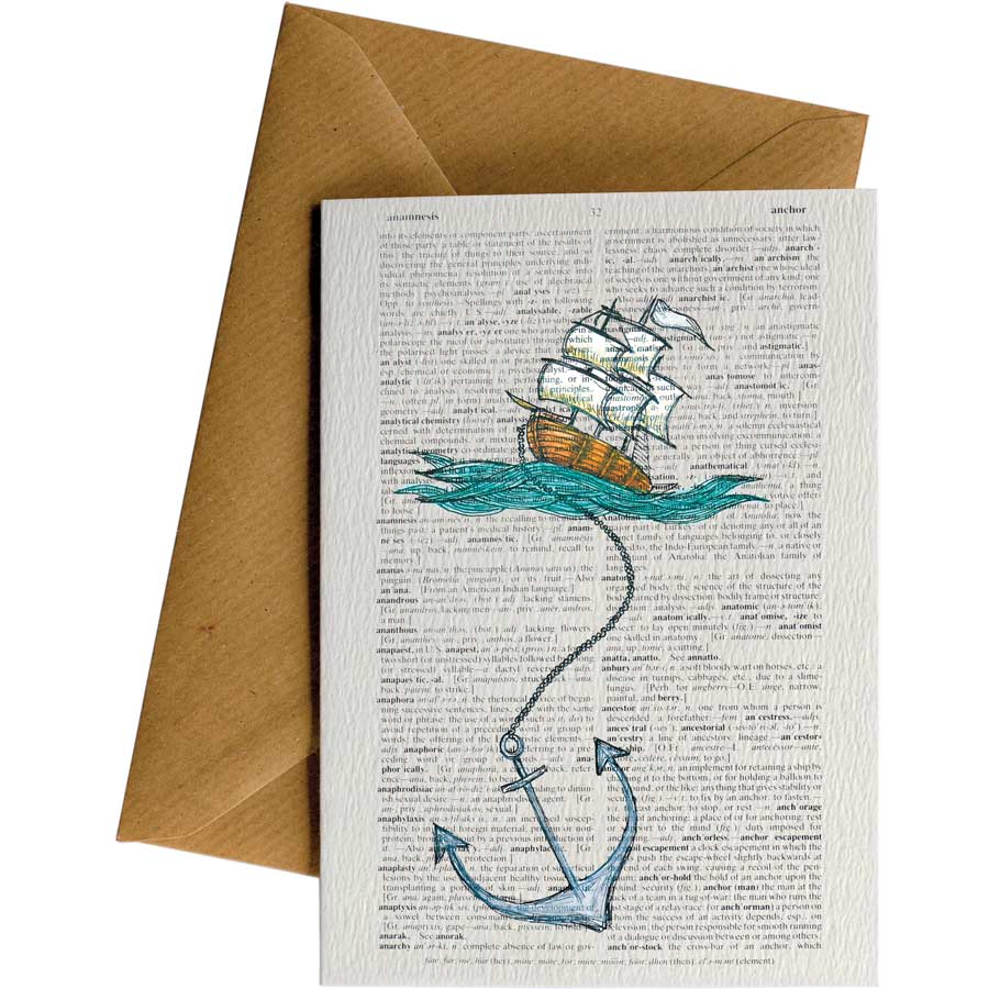 Diction Anchor Ship #081 – hand-designed greeting card by Little Difference