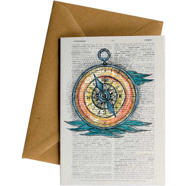 Diction Compass #083 – hand-designed greeting card by Little Difference