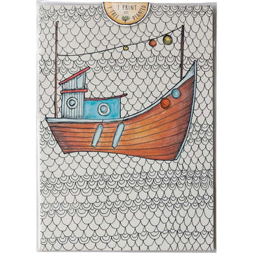 Fishing Boat - Print #AP-087 – hand-designed art print by Little Difference