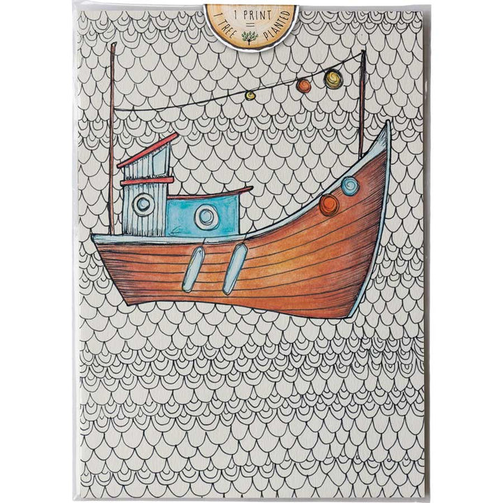 Fishing Boat - Print #AP-087 – hand-designed art print by Little Difference