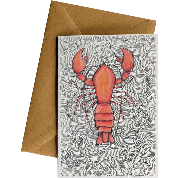 Pattern Lobster #089 – hand-designed greeting card by Little Difference