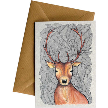 Pattern Deer #WS-090 – wholesale hand-designed greeting card by Little Difference