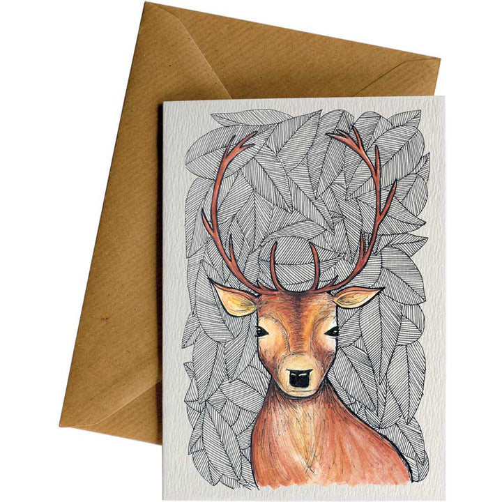 Pattern Deer #WS-090 – wholesale hand-designed greeting card by Little Difference
