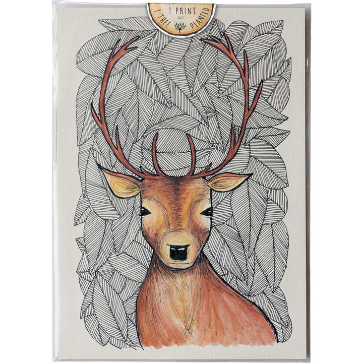 Pattern Deer - Print #AP-090 – hand-designed art print by Little Difference