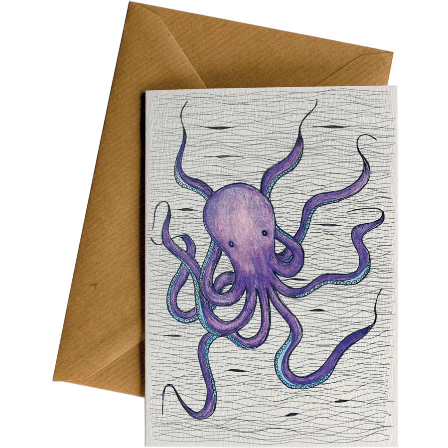 Pattern Octopus #091 – hand-designed greeting card by Little Difference