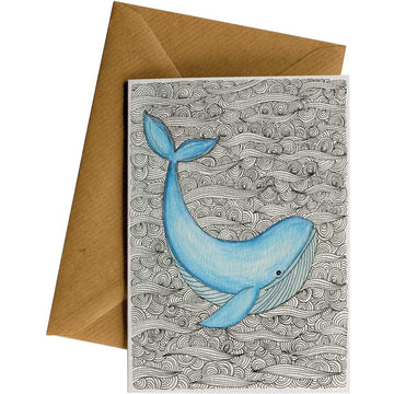 Pattern Whale #WS-092 – wholesale hand-designed greeting card by Little Difference