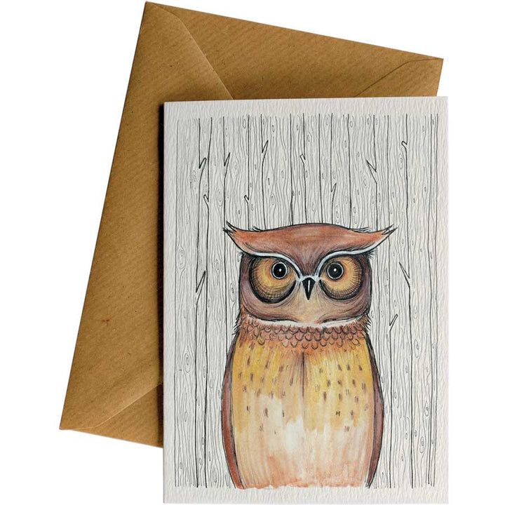 Pattern Owl #WS-099 – wholesale hand-designed greeting card by Little Difference