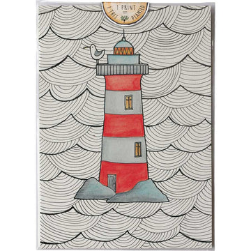 Lighthouse #AP-102 – hand-designed art print by Little Difference