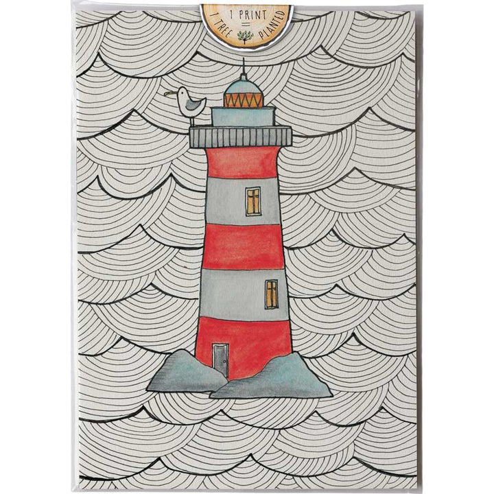 Lighthouse #AP-102 – hand-designed art print by Little Difference