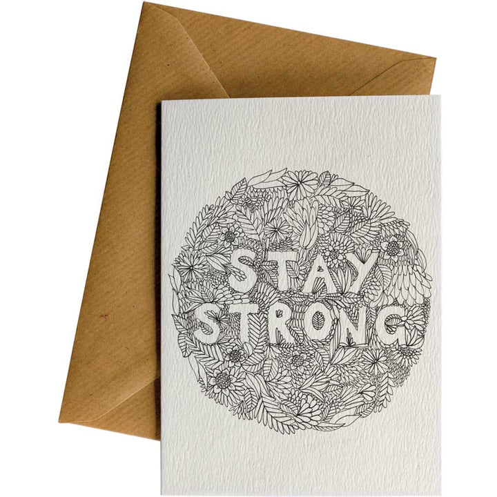 Stay Strong Flowers #117 – hand-designed greeting card by Little Difference