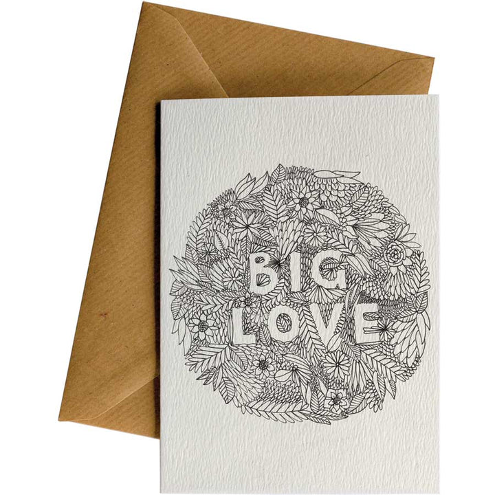 Big Love Flowers #WS-118 – wholesale hand-designed greeting card by Little Difference
