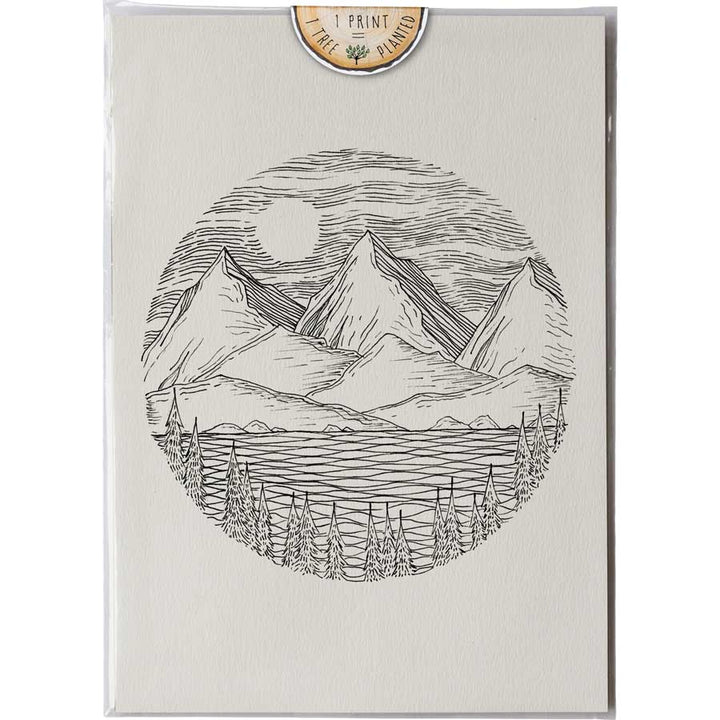 Circle Mountain Lake - Print #AP-120 – hand-designed art print by Little Difference