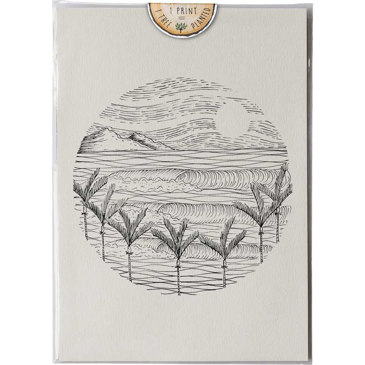 Circle Nikau Waves - Print #AP-121 – hand-designed art print by Little Difference