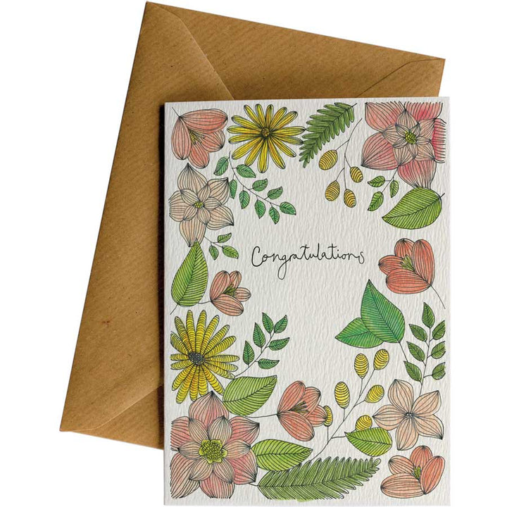 Congratulations Flowers #124 – hand-designed greeting card by Little Difference