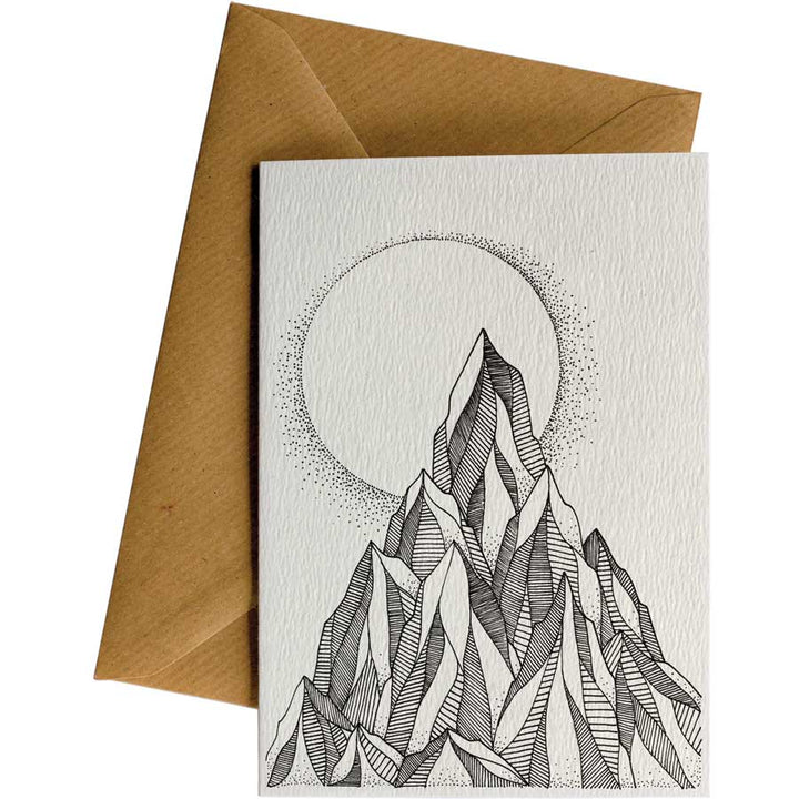 Mountain Moon #128 – hand-designed greeting card by Little Difference