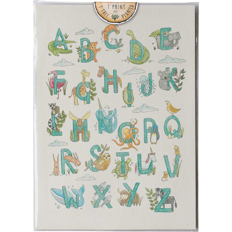 Art Print A3 - Kids Animal Alphabet #AP-A3-WS-132 – Little Difference