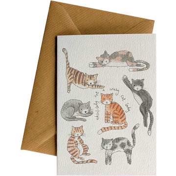 Crazy Cats #WS-134 – wholesale hand-designed greeting card by Little Difference