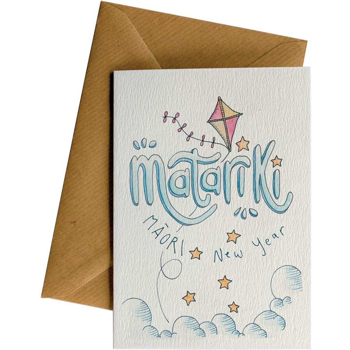 Matariki Kite #138 – hand-designed greeting card by Little Difference