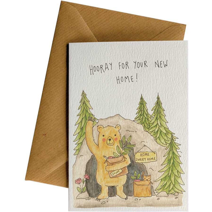 New Home Bear #WS-148 – wholesale hand-designed greeting card by Little Difference