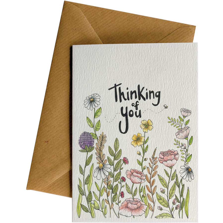 Thinking Of You Flowers #WS-165 – wholesale hand-designed greeting card by Little Difference
