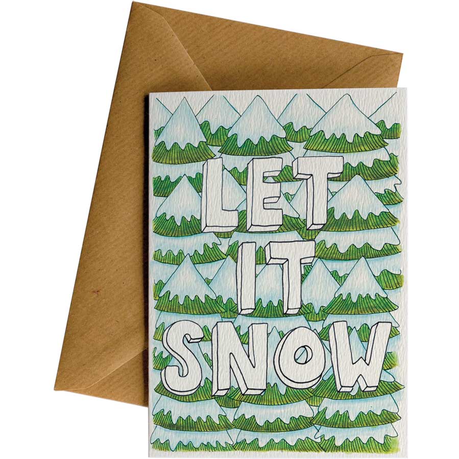 Let It Snow Trees #C107 – hand-designed greeting card by Little Difference